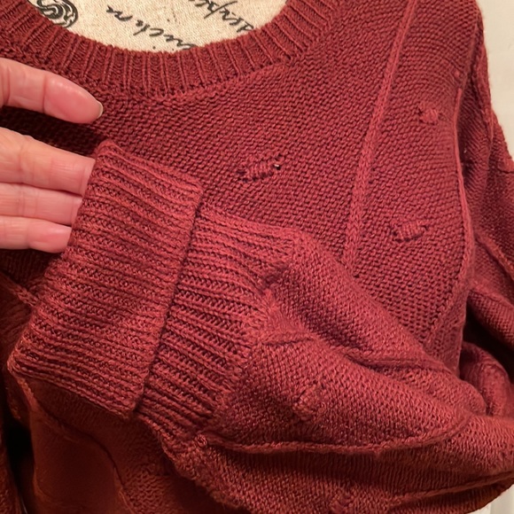 ADRIENNE VITTADINI Maroon knit Sweater dress long sleeve dress sz XL NWT - Picture 5 of 7